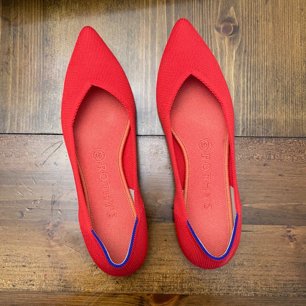 Rothy’s the point in flame, size 9. Worn once